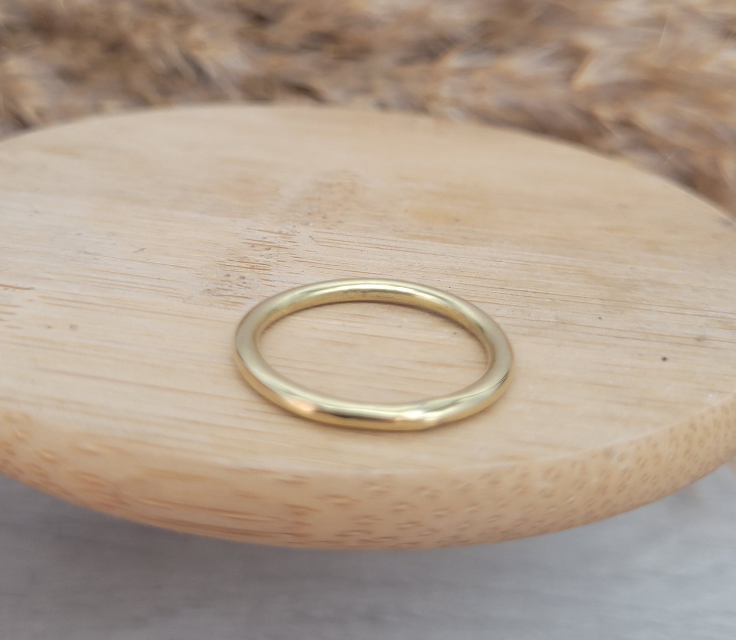 Simple golden ring / Band / Minimalist / Brass / Gold / His / Hers / Rings /