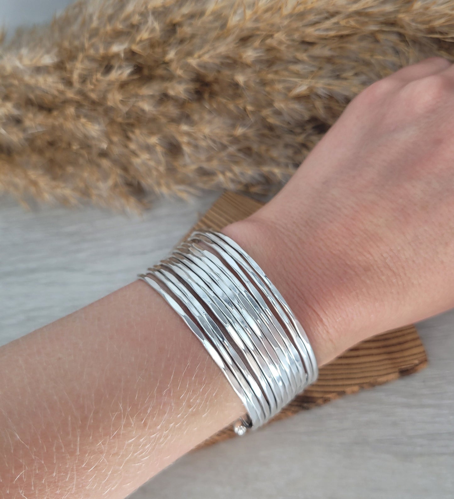 Silver cuff bracelet / Statement jewellery / Boho style / Bohemian / Gift / Hippie / Tribal / Free uk shipping / Cuff arm bracelet