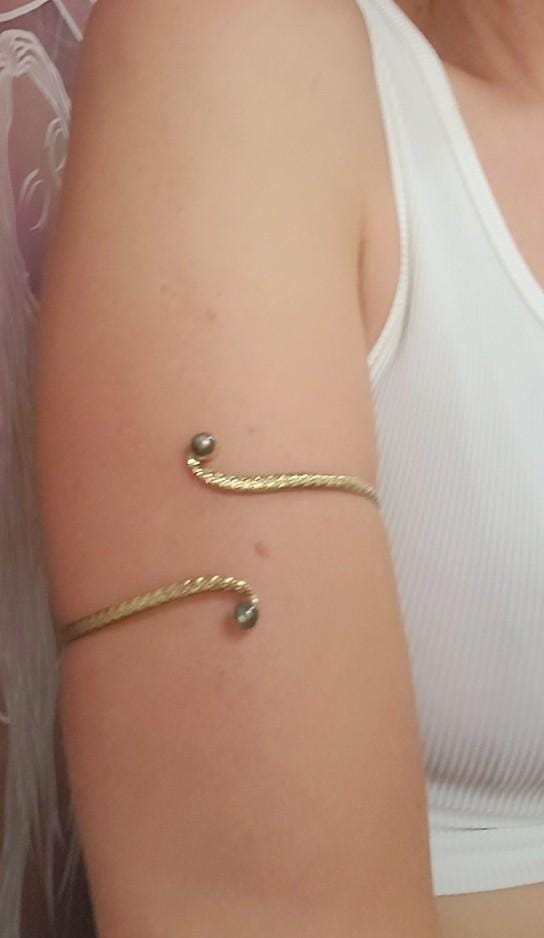 Brass labradorite arm bracelet / Arm cuff / Bangle / Crystal / Gold jewellery / Cute gift / Unique / Healing
