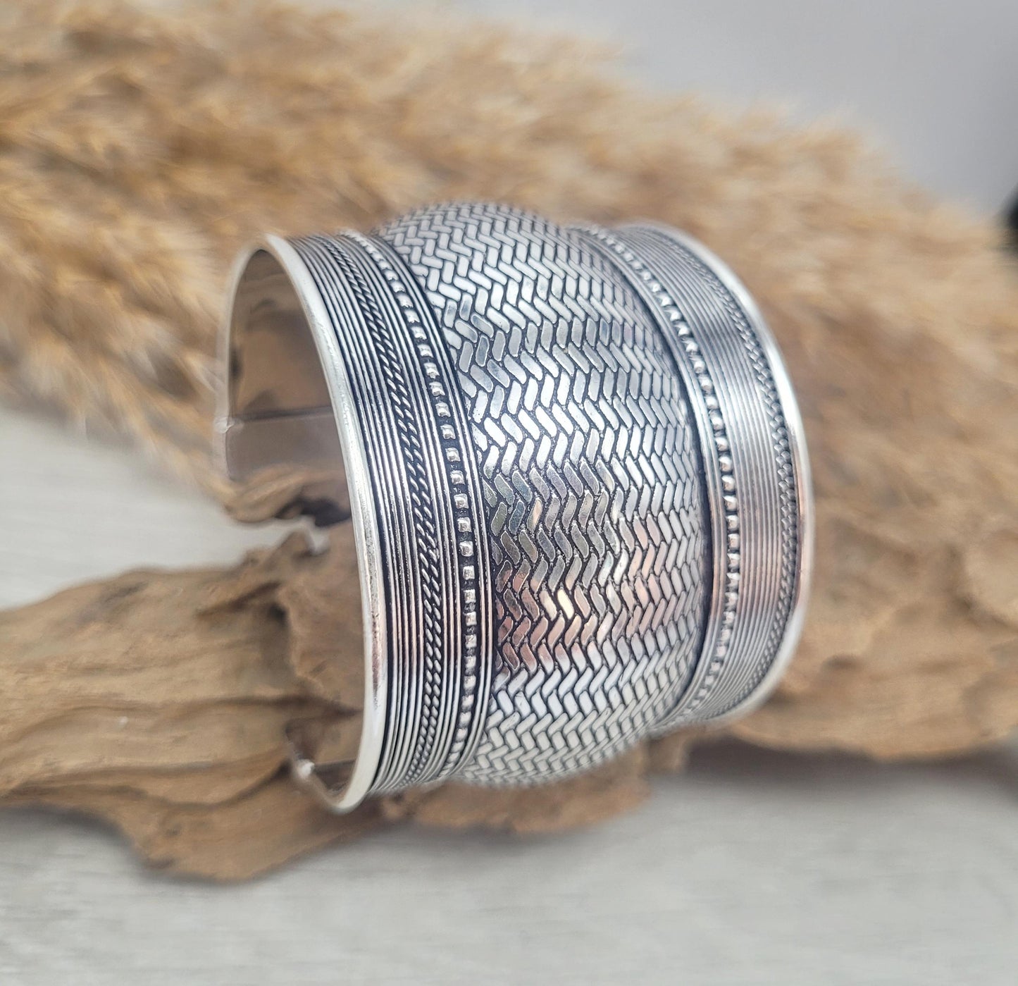 Silver cuff bracelet / Statement jewellery / Boho style / Bohemian / Gift / Hippie / Tribal / Free uk shipping / Cuff arm bracelet / Cuff