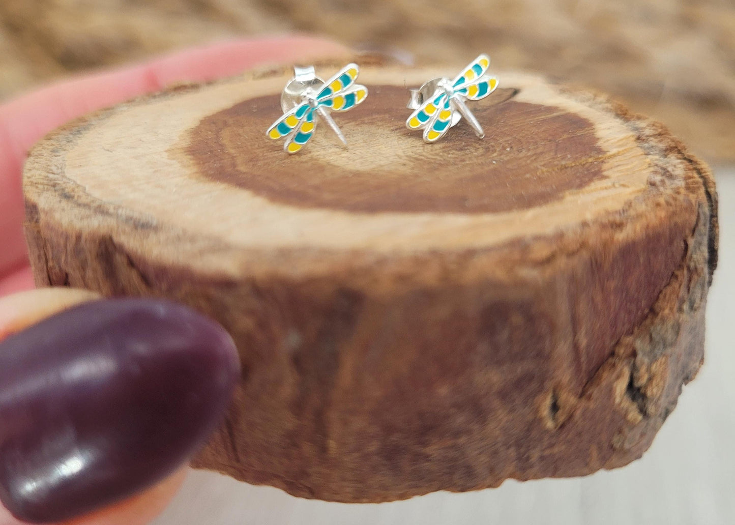 Sterling silver stud earrings / Dragonfly studs / Minimal /Minimalist / Cute / Gift idea