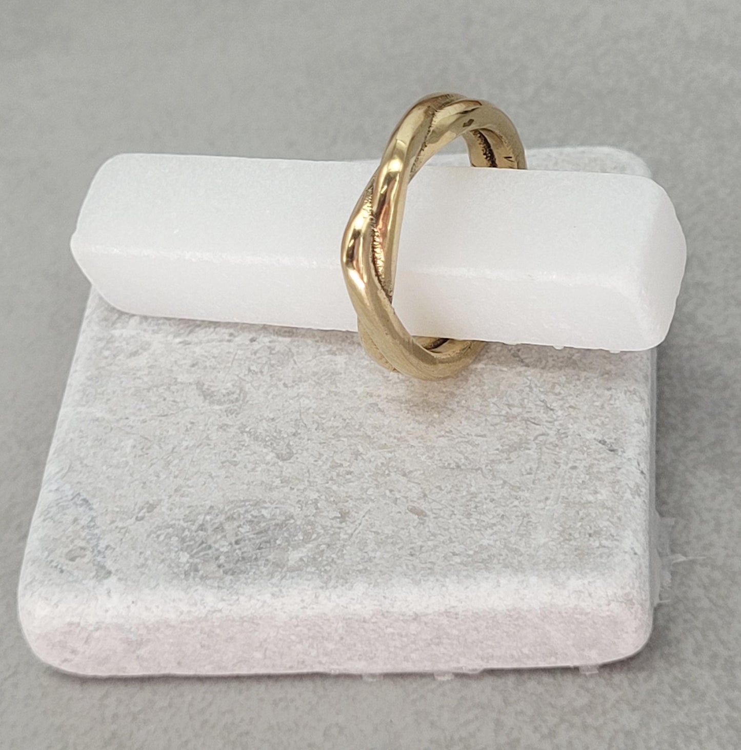 Golden twisted ring / Simple ring / Gold ring / Brass ring / Minimal / Minimalist