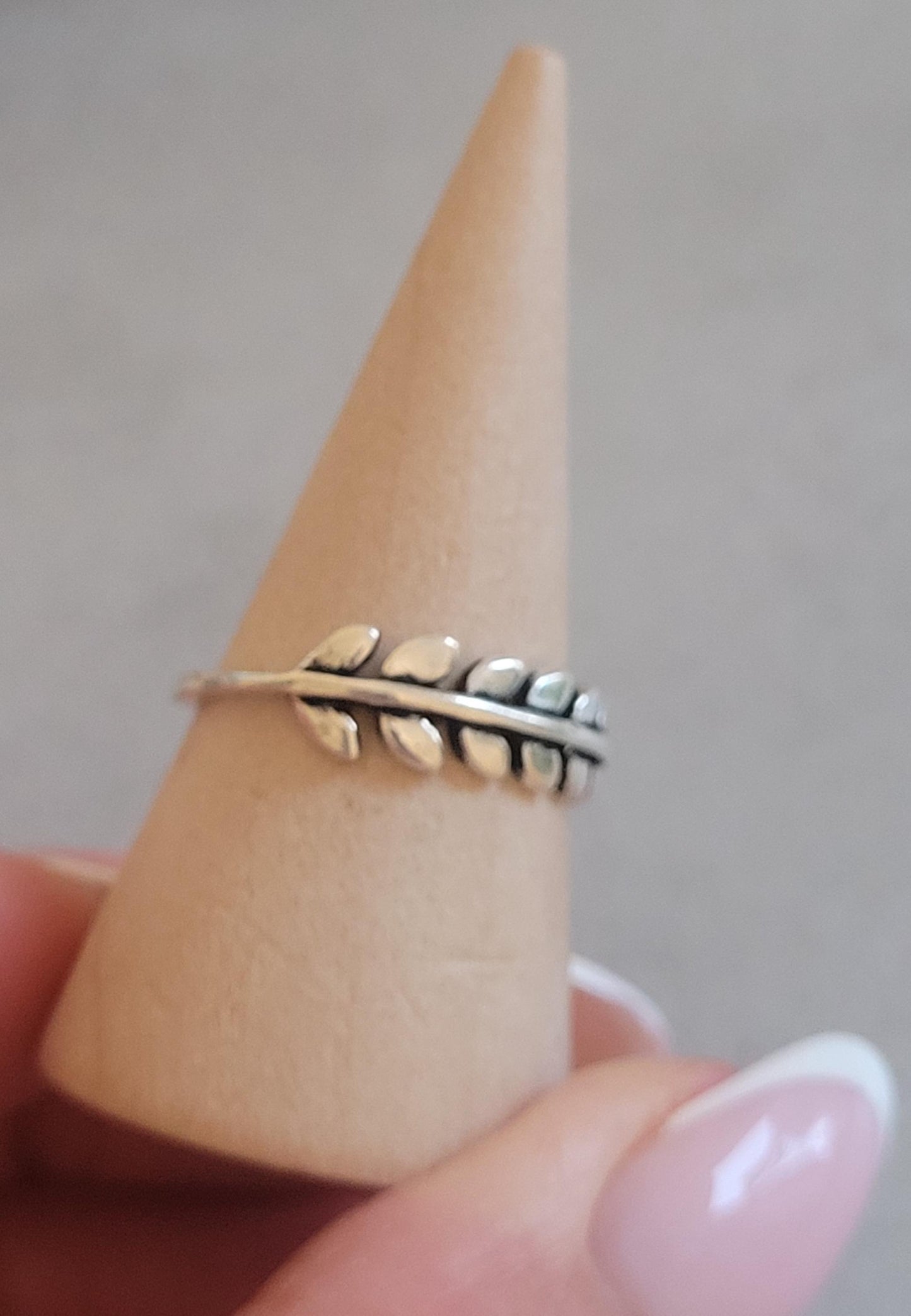 Silver Feather Ring: Dainty Leaf Jewelry, Nature Inspired