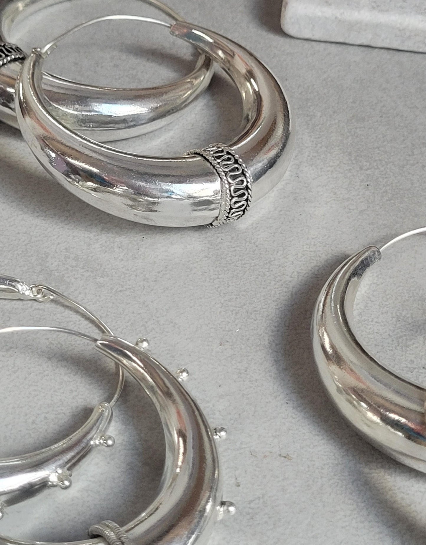 Silver Hoop Earring Set: Large, Simple, Hypoallergenic