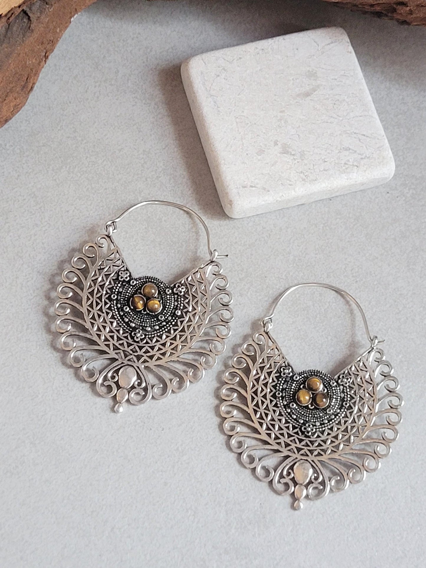 Gold detailed earrings / Bohemian jewellery