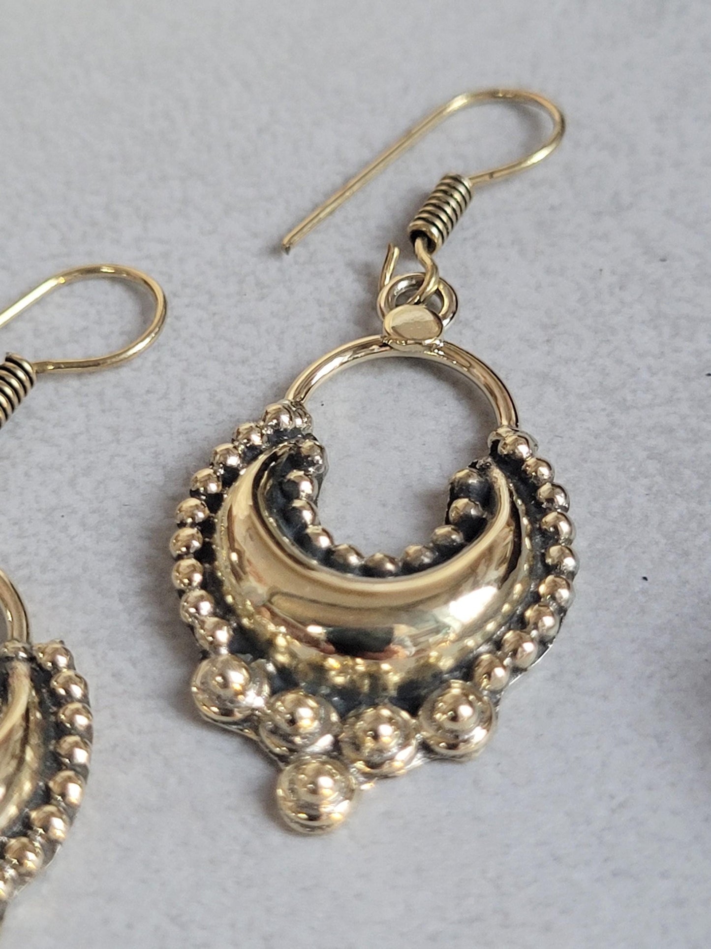 Dangle brass golden Earrings / Gift for her