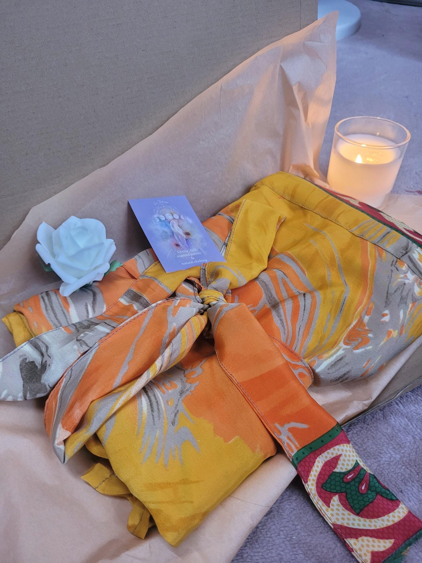 Handmade Bamboo Silk Kimono Robe: Bohemian Bridal Gift / Christmas boxed gift