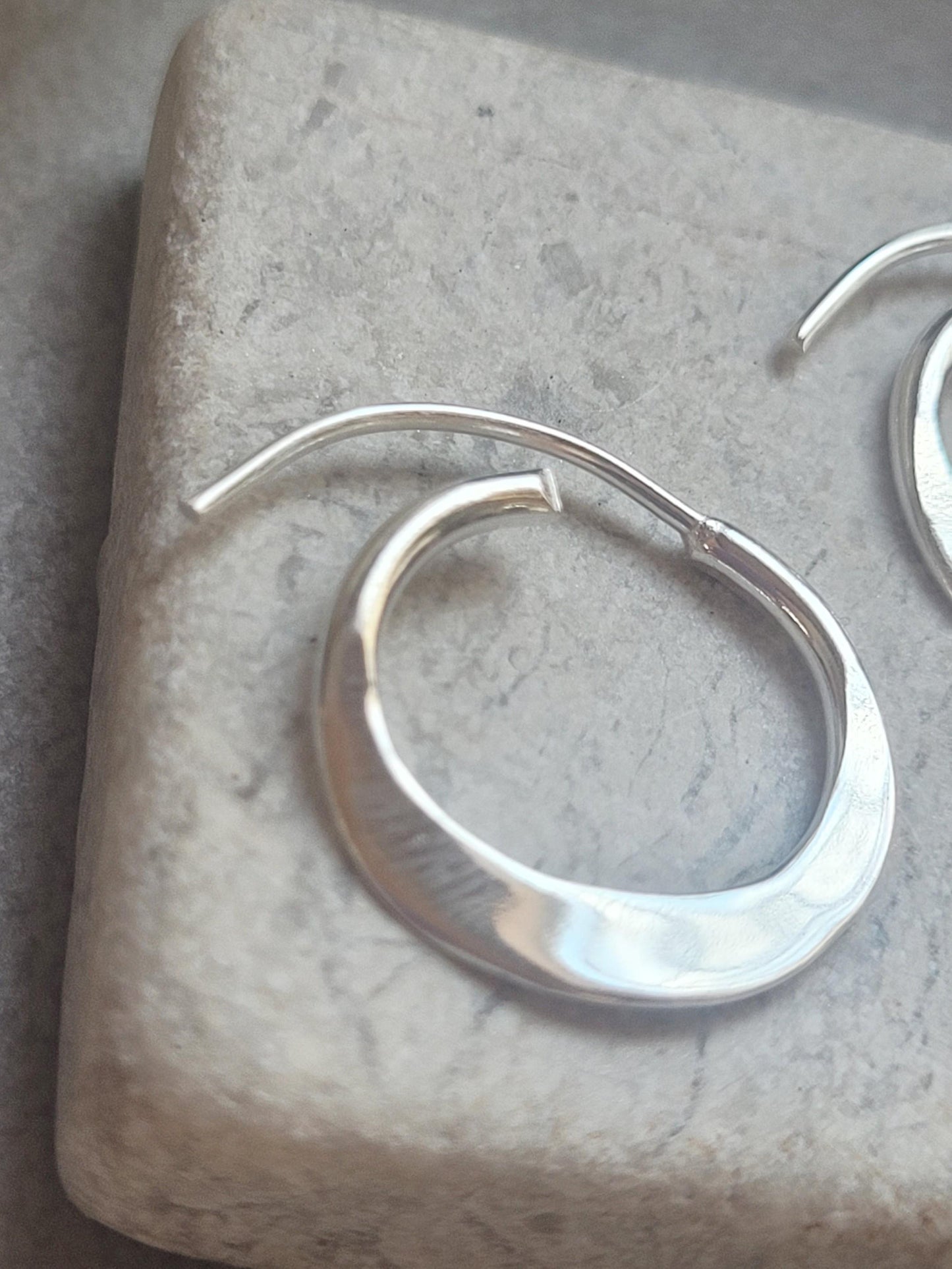 Silver Plated Hammered Hoop Earrings – 2cm | Minimalist Silver Hoops | Nickel Free, Lead Free, Hypoallergenic Jewellery