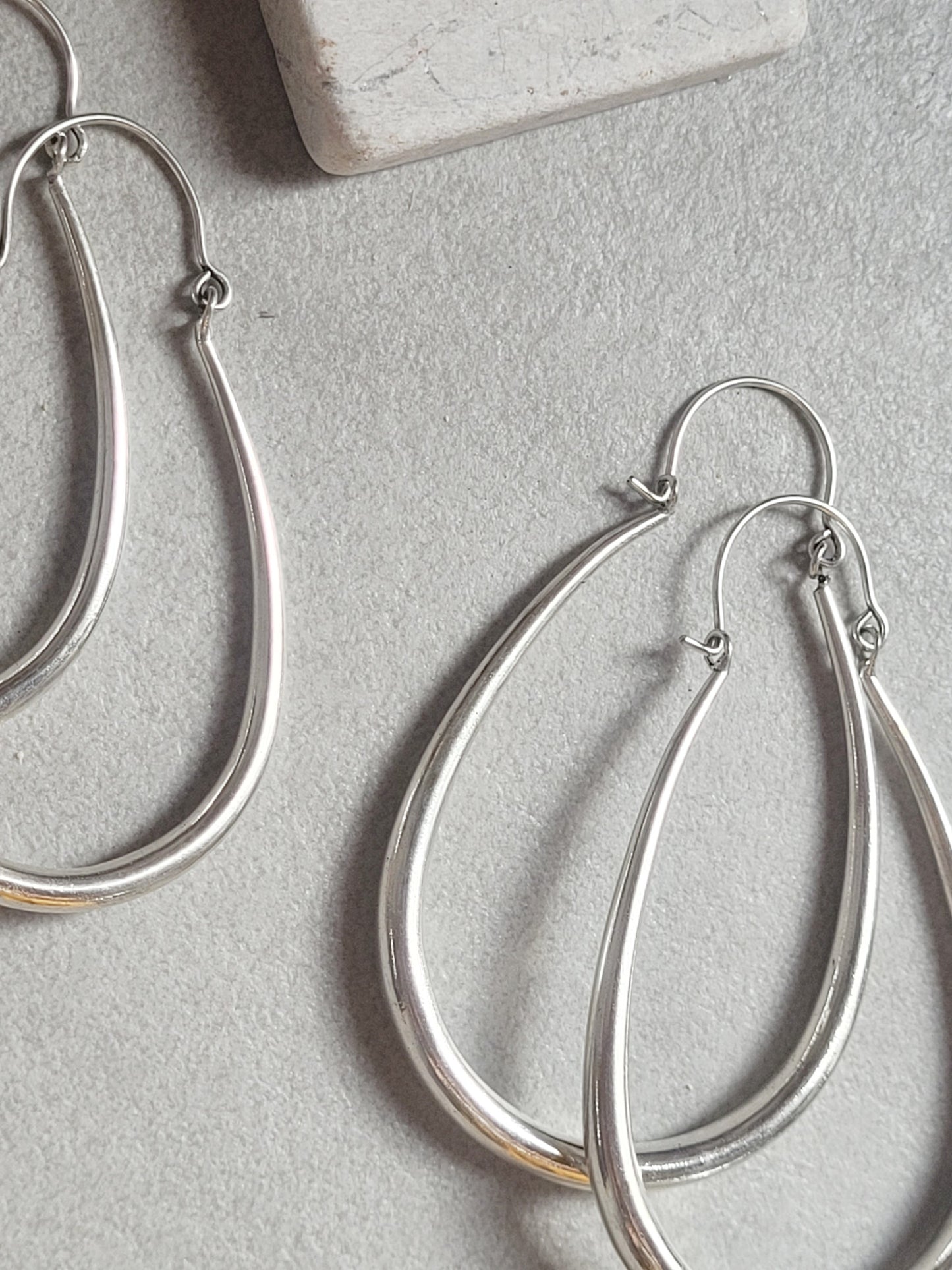 Silver hoop earrings / Small hoops / Large hoops / Lightweight hoops / Teardrop earrings / Ethnic / Pretty / Elegant / Ethnic