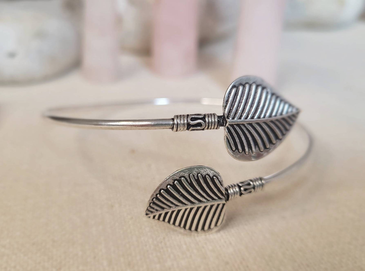 Silver upper arm leaf bracelet,upper arm bracelet,silver bracelet, silver bohemian bracelet,gift for her,free shipping
