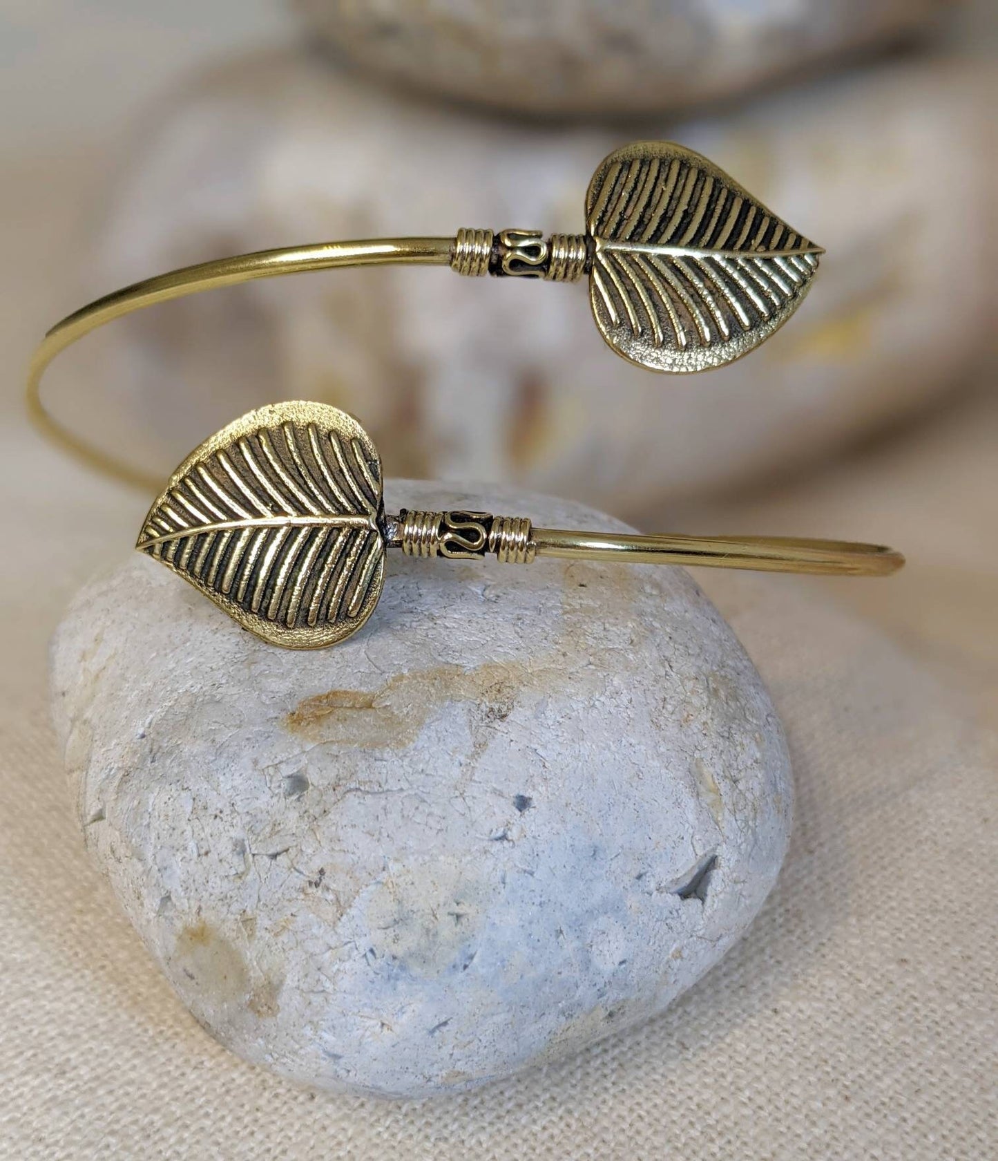 Raw brass upper arm leaf bracelet,upper arm bracelet,silver bracelet, brass bohemian bracelet,gift for her,free shipping