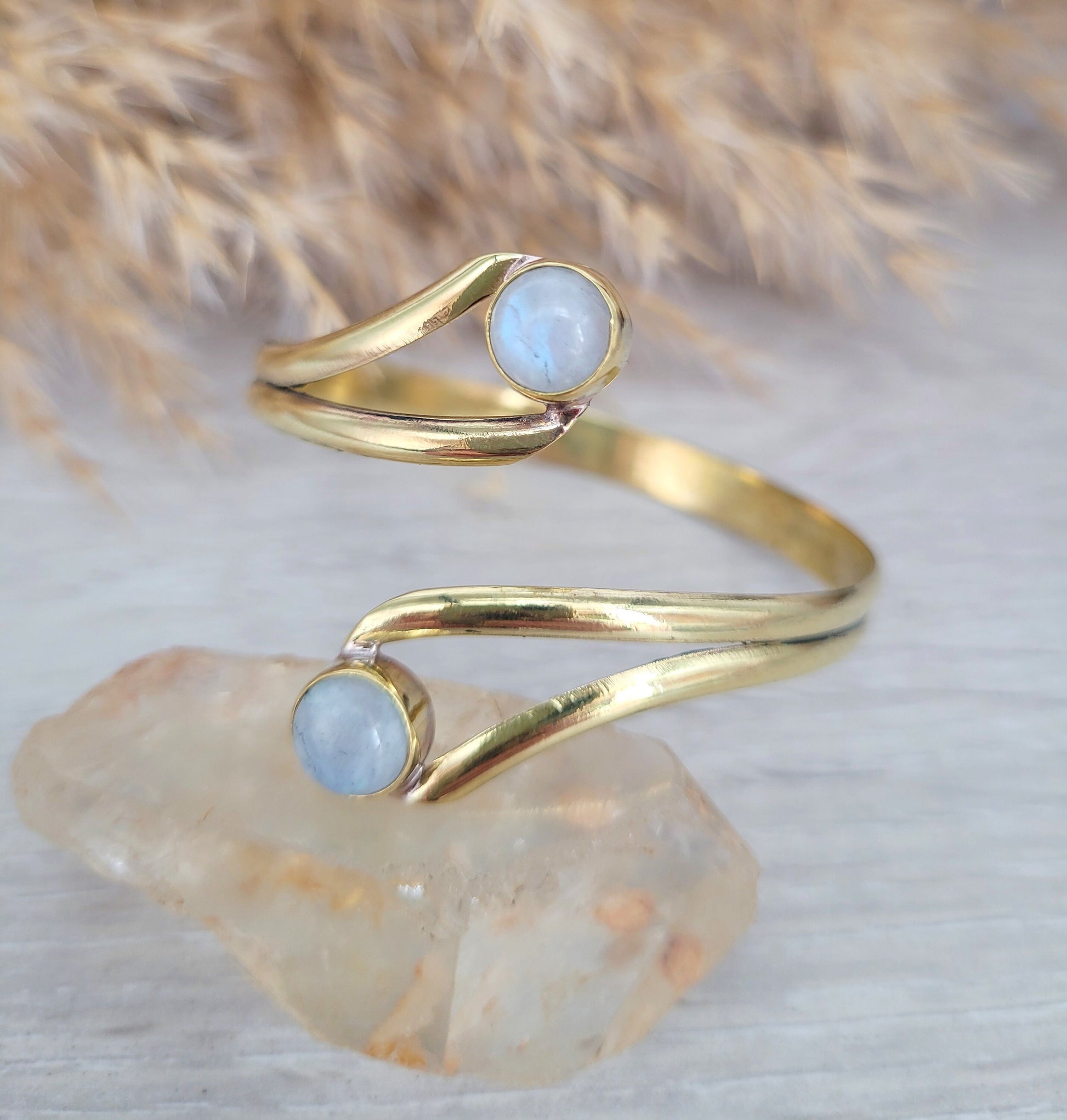 Moonstone bracelet / Gold bracelet / Gold jewellery / Tribal / Ethnic / Bohemian / Boho /
