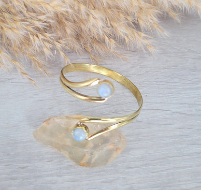 Moonstone bracelet / Gold bracelet / Gold jewellery / Tribal / Ethnic / Bohemian / Boho /