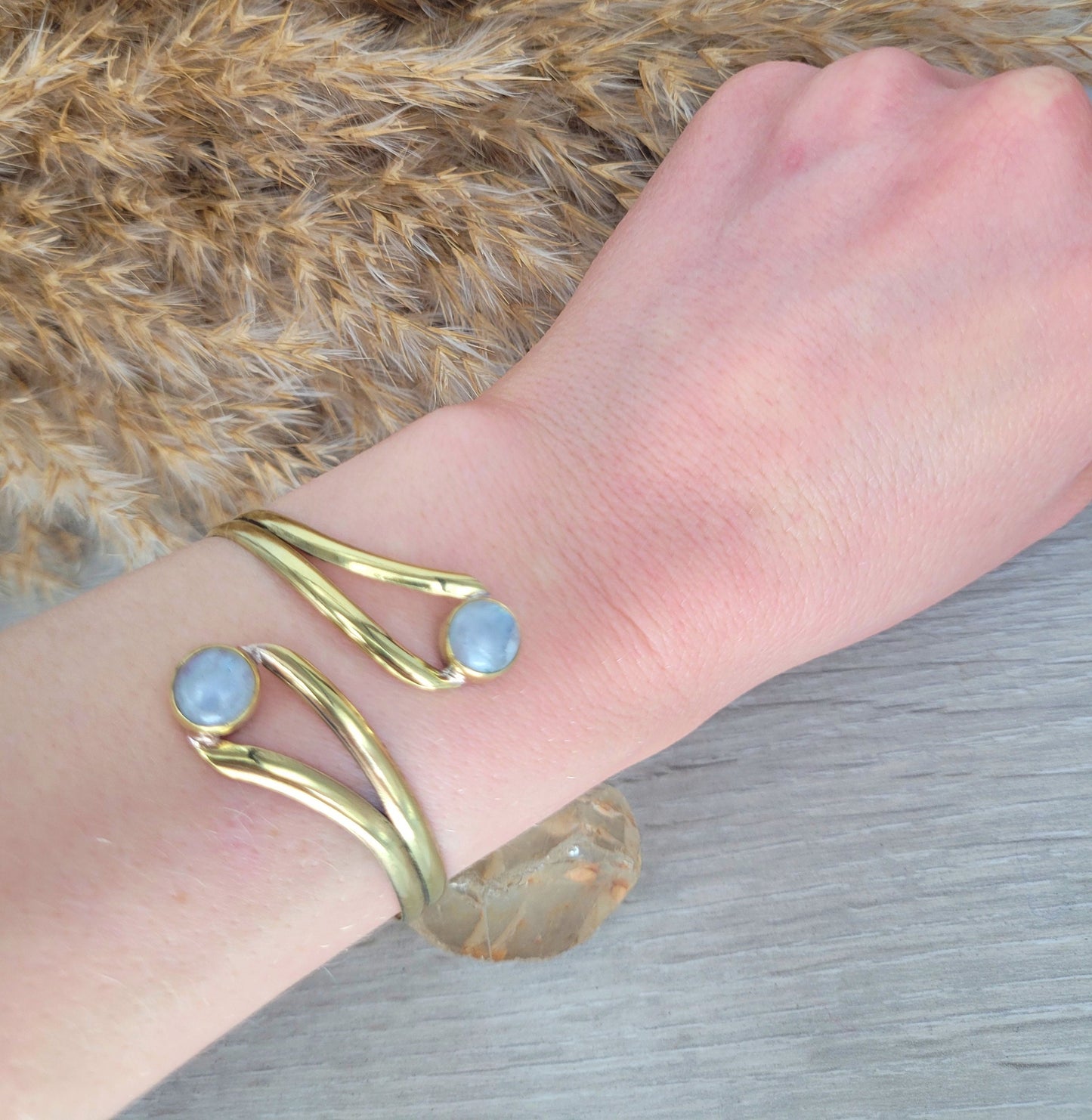 Moonstone bracelet / Gold bracelet / Gold jewellery / Tribal / Ethnic / Bohemian / Boho /