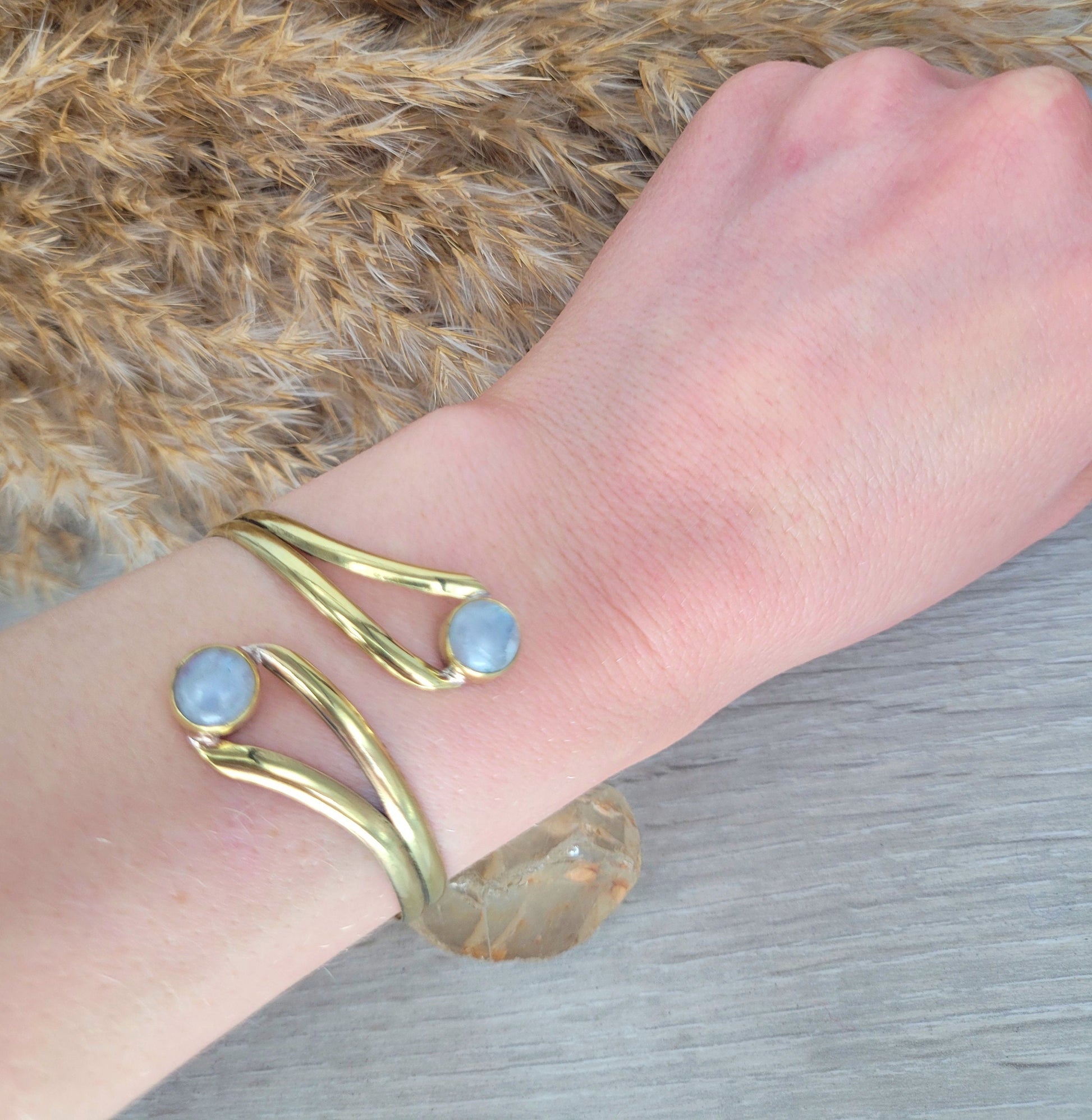 Moonstone bracelet / Gold bracelet / Gold jewellery / Tribal / Ethnic / Bohemian / Boho /