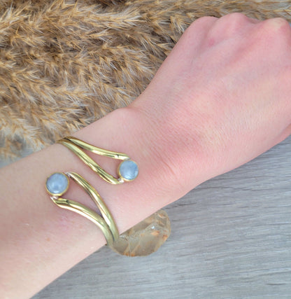 Moonstone bracelet / Gold bracelet / Gold jewellery / Tribal / Ethnic / Bohemian / Boho /
