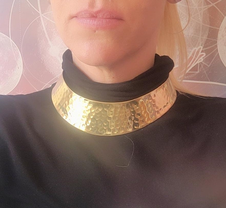 Ethinic choker / Gold necklace / chokers / Rustic / Lightweight / Brass jewellery/ Tribal / Gypsy