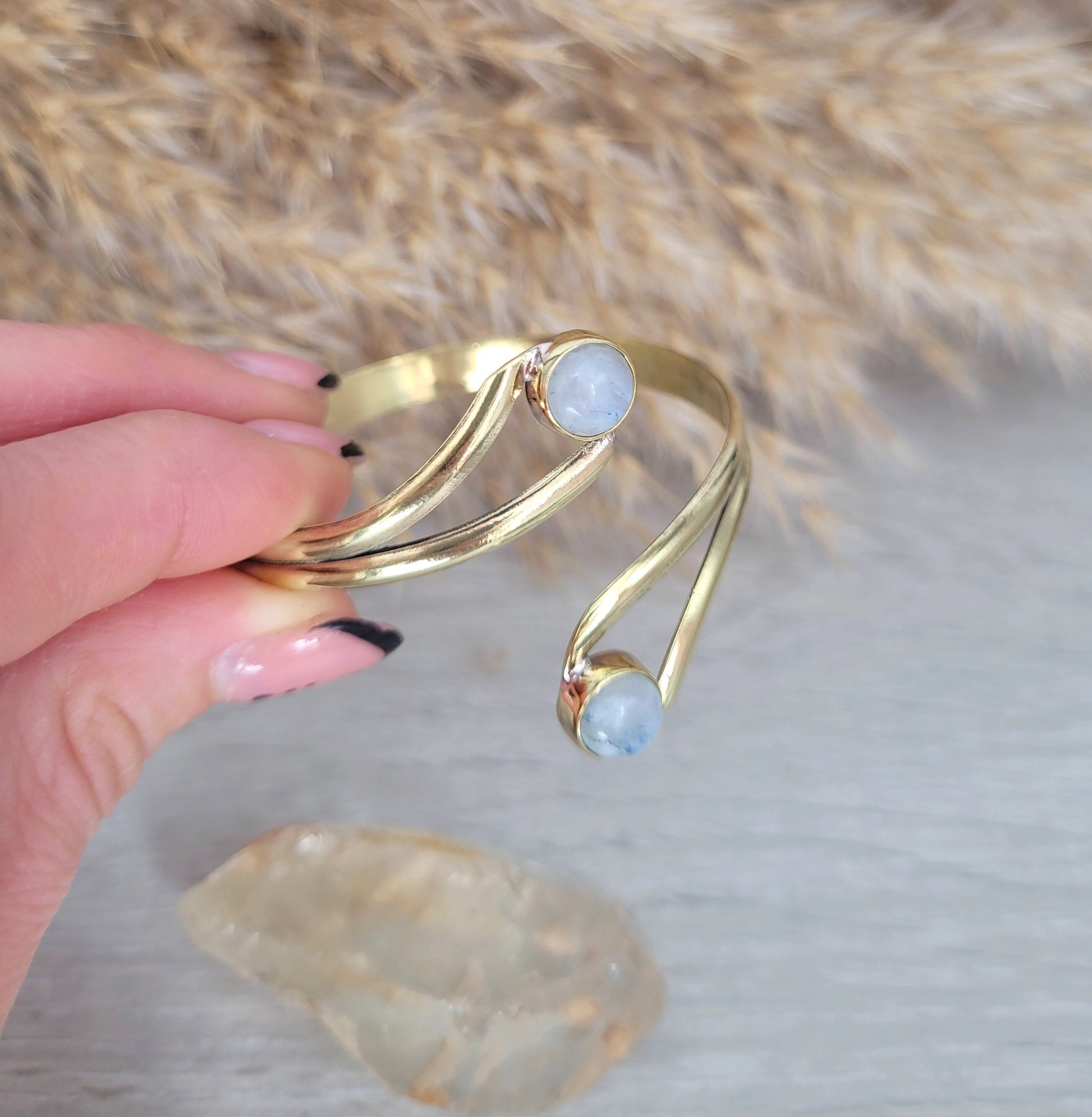 Moonstone bracelet / Gold bracelet / Gold jewellery / Tribal / Ethnic / Bohemian / Boho /