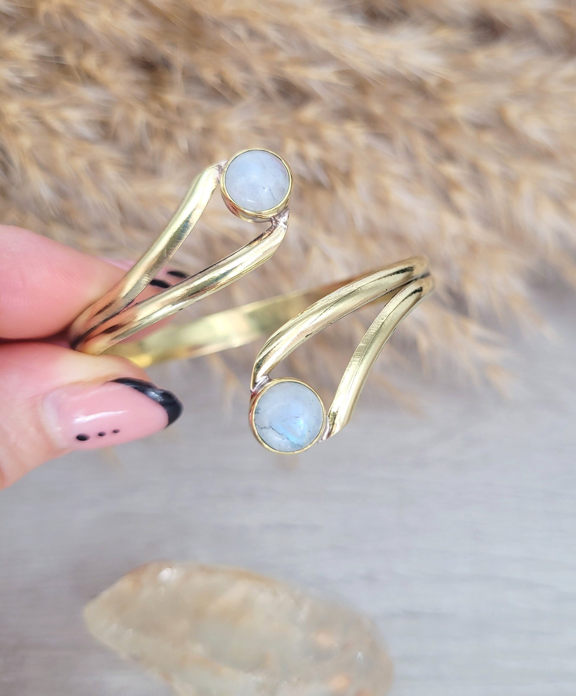 Moonstone bracelet / Gold bracelet / Gold jewellery / Tribal / Ethnic / Bohemian / Boho /