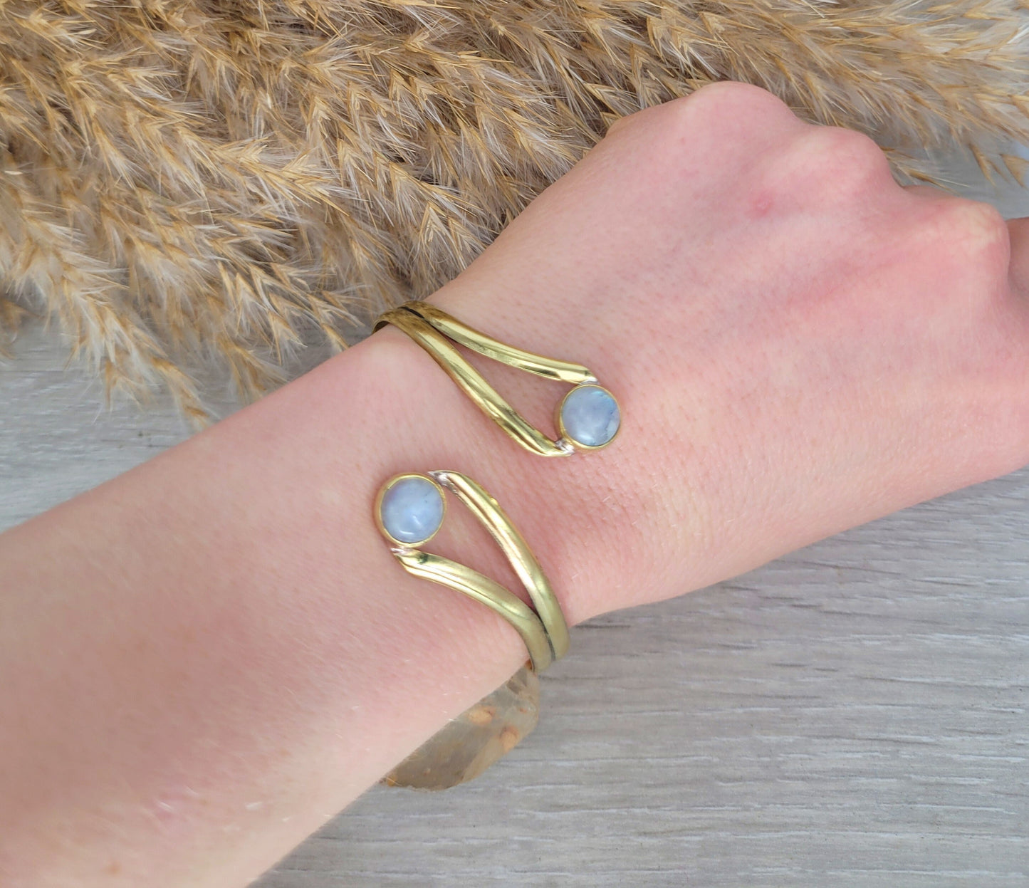 Moonstone bracelet / Gold bracelet / Gold jewellery / Tribal / Ethnic / Bohemian / Boho /