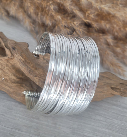 Silver cuff bracelet / Statement jewellery / Boho style / Bohemian / Gift / Hippie / Tribal / Free uk shipping / Cuff arm bracelet