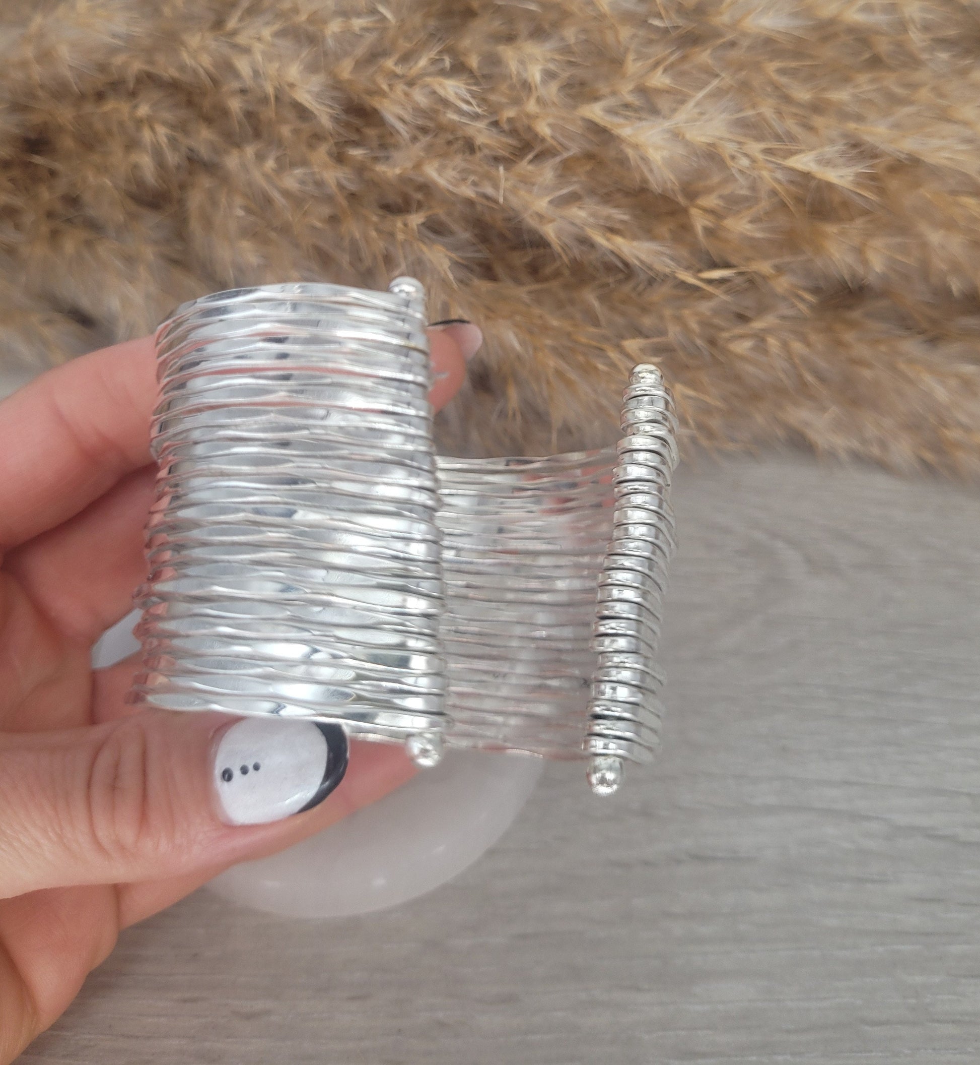Silver cuff bracelet / Statement jewellery / Boho style / Bohemian / Gift / Hippie / Tribal / Free uk shipping / Cuff arm bracelet