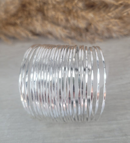 Silver cuff bracelet / Statement jewellery / Boho style / Bohemian / Gift / Hippie / Tribal / Free uk shipping / Cuff arm bracelet