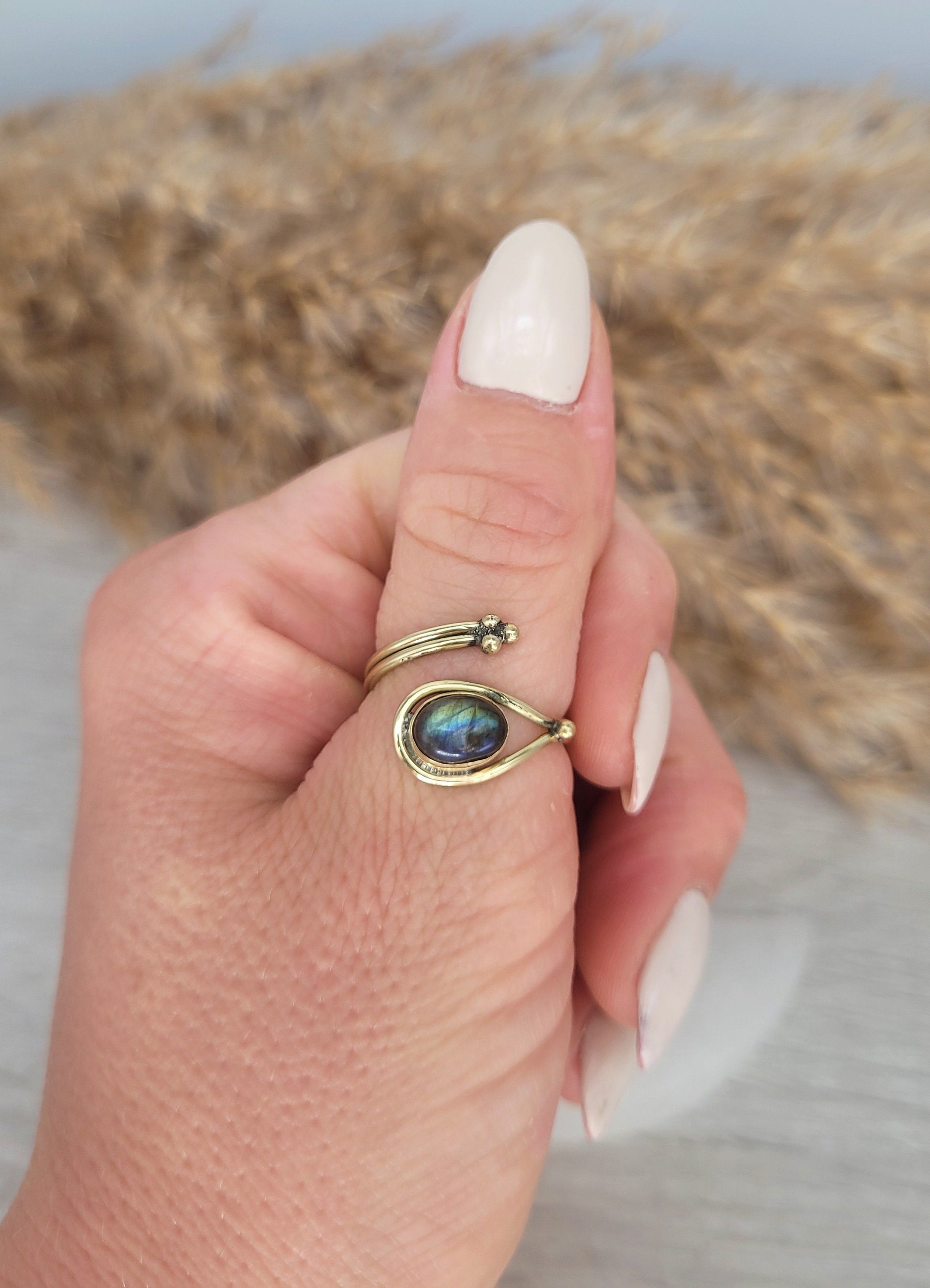 Gold adjustable ring/ Golden ring / Elegant / Ethnic / Gift / Cute ring / Birthstone / Boho / Bohemian