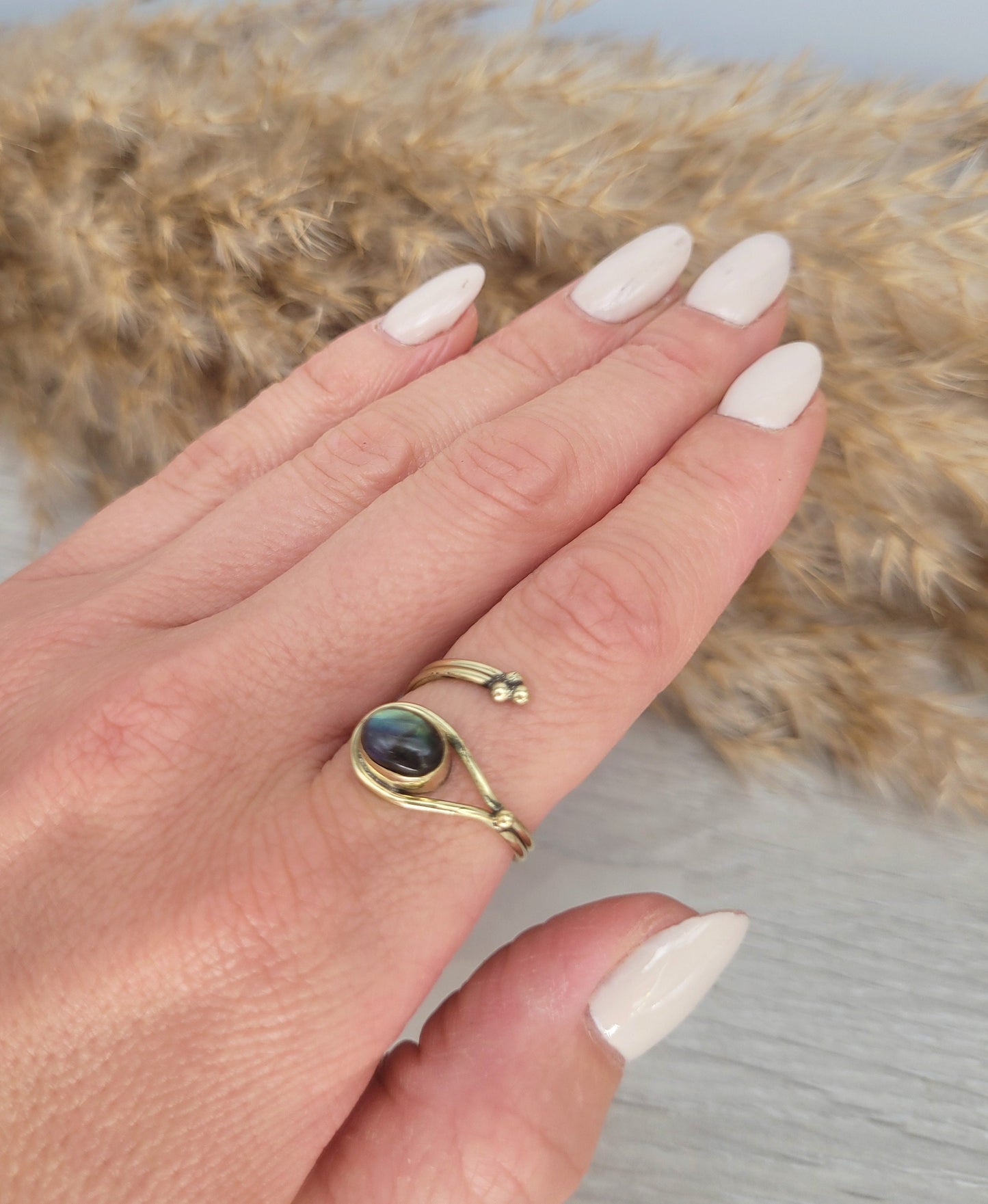 Gold adjustable ring/ Golden ring / Elegant / Ethnic / Gift / Cute ring / Birthstone / Boho / Bohemian