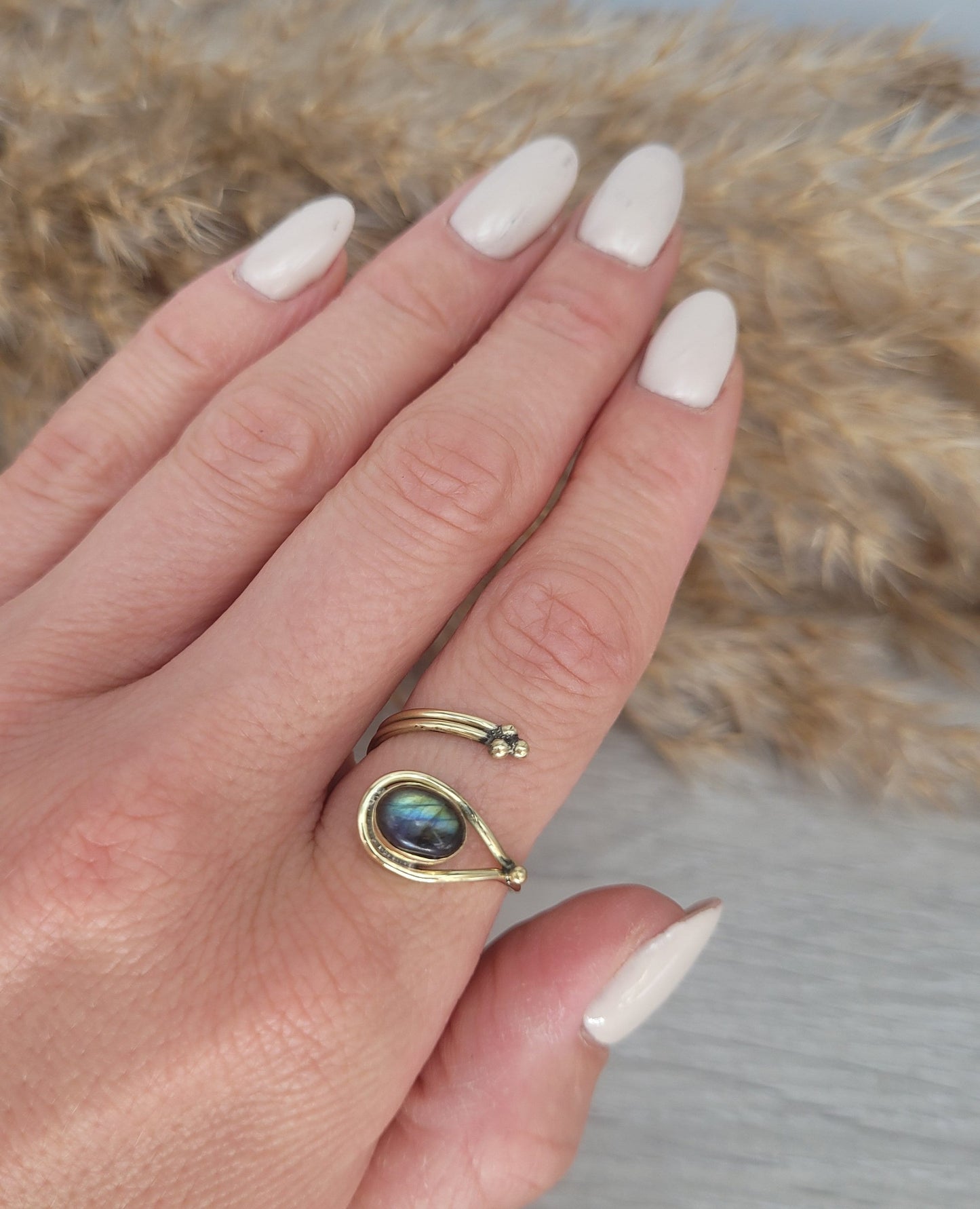 Gold adjustable ring/ Golden ring / Elegant / Ethnic / Gift / Cute ring / Birthstone / Boho / Bohemian