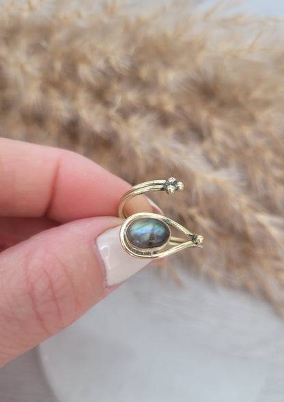 Gold adjustable ring/ Golden ring / Elegant / Ethnic / Gift / Cute ring / Birthstone / Boho / Bohemian