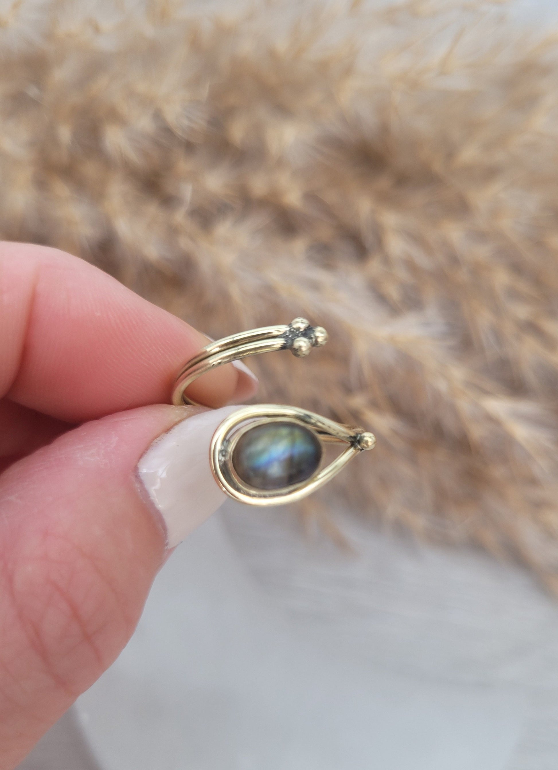 Gold adjustable ring/ Golden ring / Elegant / Ethnic / Gift / Cute ring / Birthstone / Boho / Bohemian