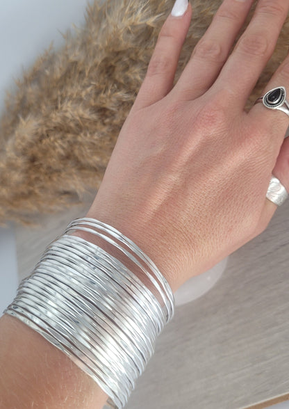 Silver cuff bracelet / Statement jewellery / Boho style / Bohemian / Gift / Hippie / Tribal / Free uk shipping / Cuff arm bracelet
