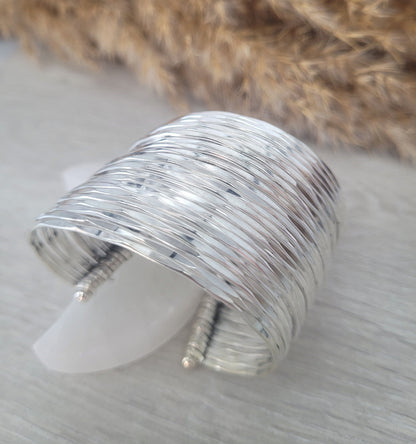 Silver cuff bracelet / Statement jewellery / Boho style / Bohemian / Gift / Hippie / Tribal / Free uk shipping / Cuff arm bracelet