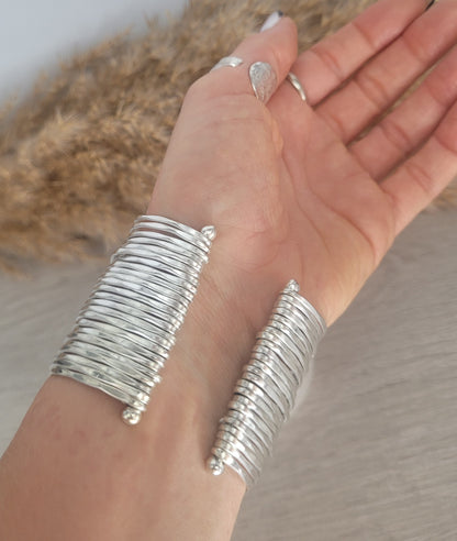 Silver cuff bracelet / Statement jewellery / Boho style / Bohemian / Gift / Hippie / Tribal / Free uk shipping / Cuff arm bracelet