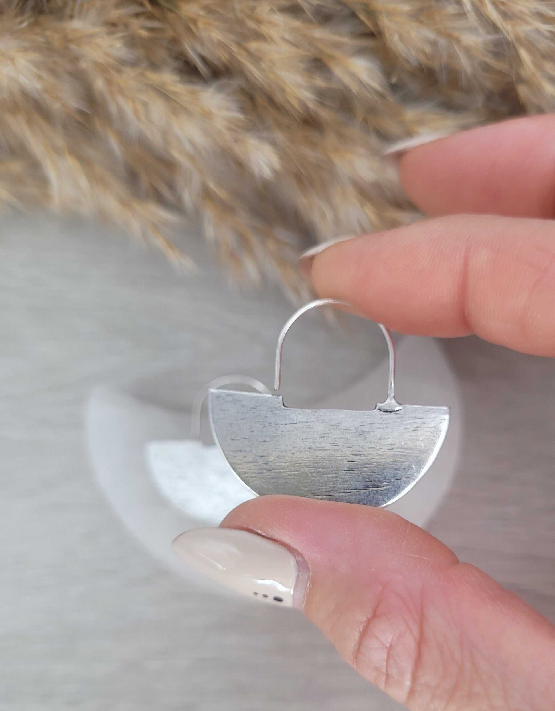 Silver hammered earrings / Handmade / Detailed earrings / Unique / Gift / Ethnic / Bohemian