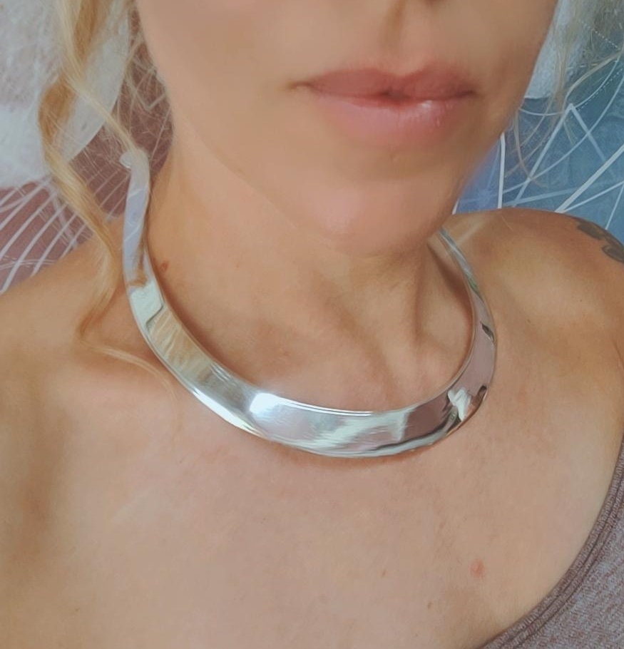 Ethinic choker / Silver necklace / chokers / Rustic / Lightweight / Silver jewellery/ Tribal / Gypsy / Statement