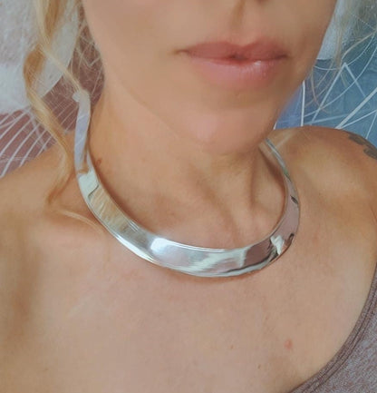 Ethinic choker / Silver necklace / chokers / Rustic / Lightweight / Silver jewellery/ Tribal / Gypsy / Statement