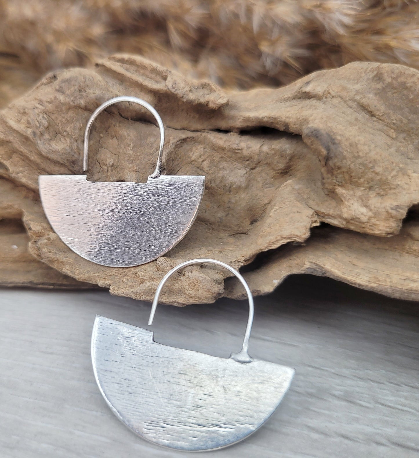 Silver hammered earrings / Handmade / Detailed earrings / Unique / Gift / Ethnic / Bohemian