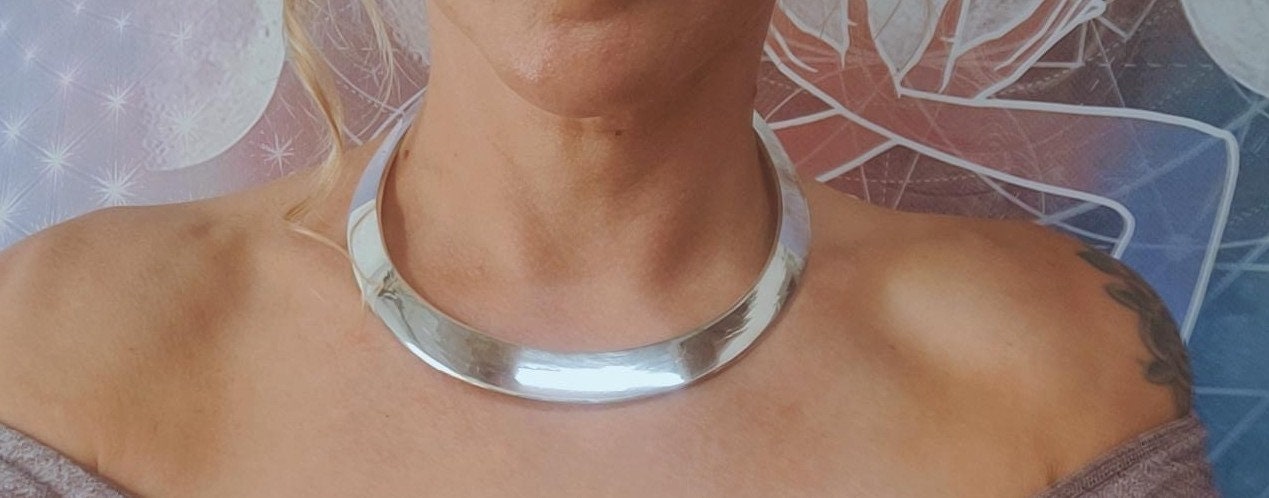 Ethinic choker / Silver necklace / chokers / Rustic / Lightweight / Silver jewellery/ Tribal / Gypsy / Statement