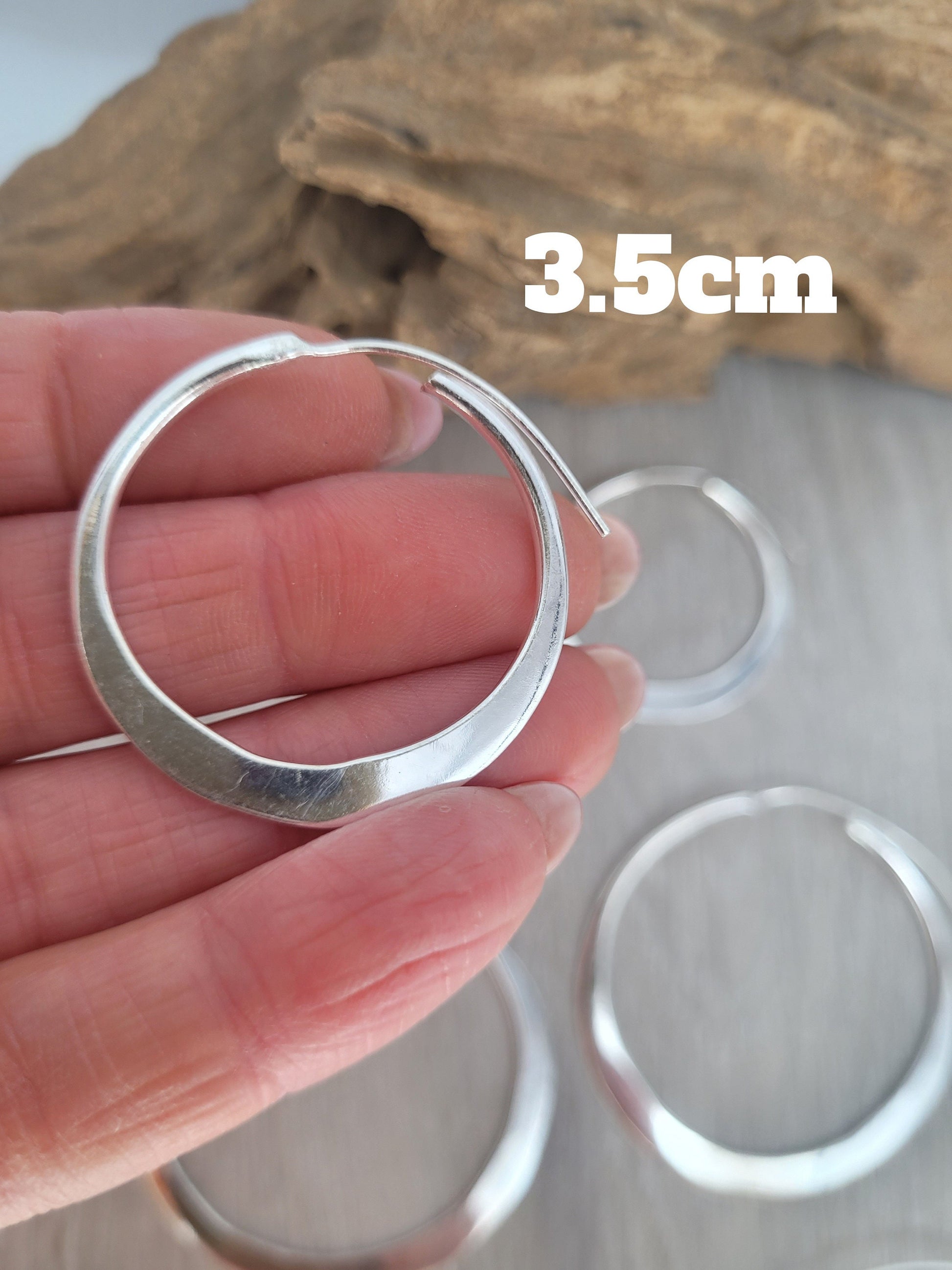 Silver hammered hoops / Hoop earrings / Small hoops / Large hoops / Hippie / Unique / Free shipping