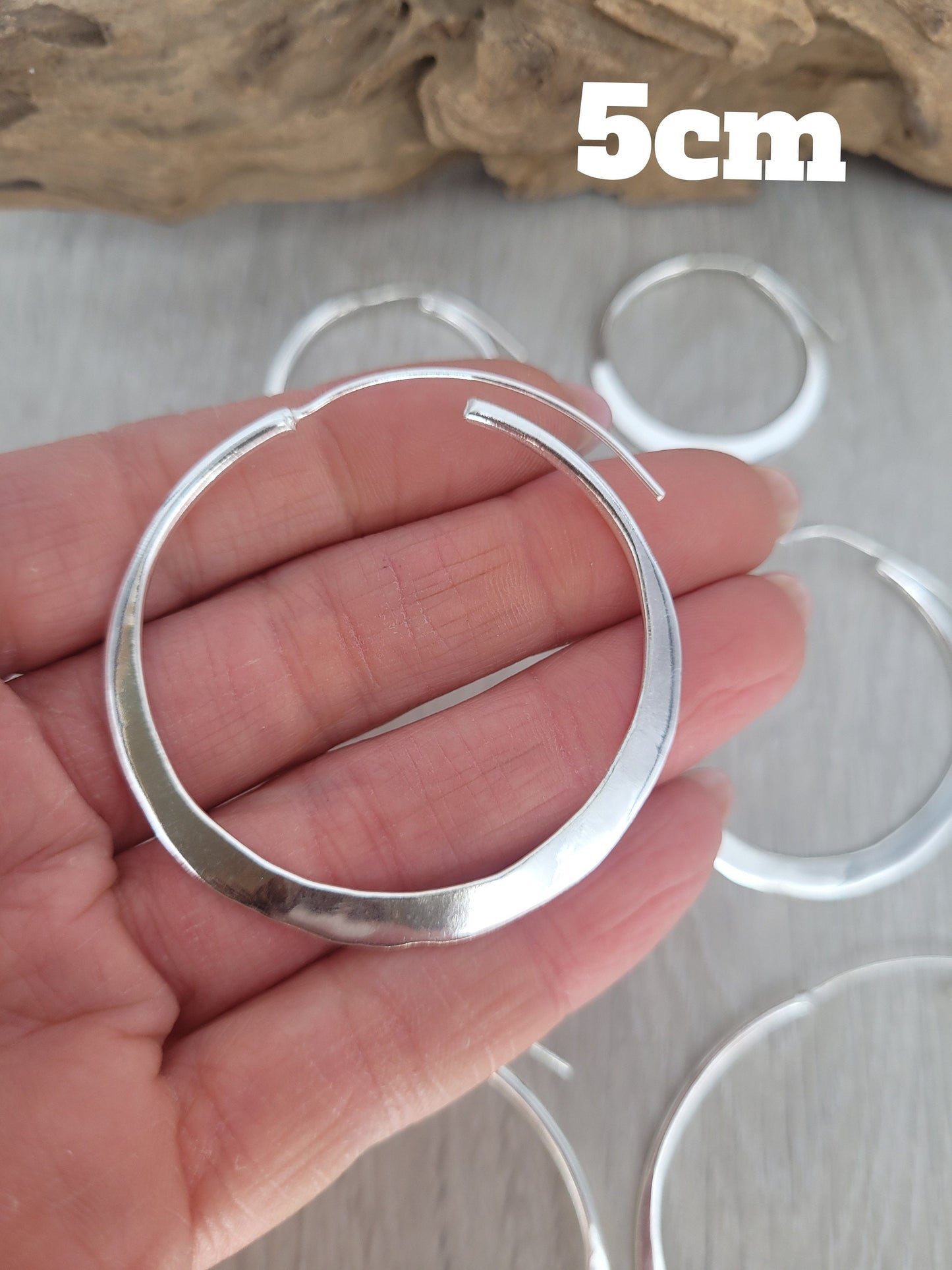 Silver hammered hoops / Hoop earrings / Small hoops / Large hoops / Hippie / Unique / Free shipping