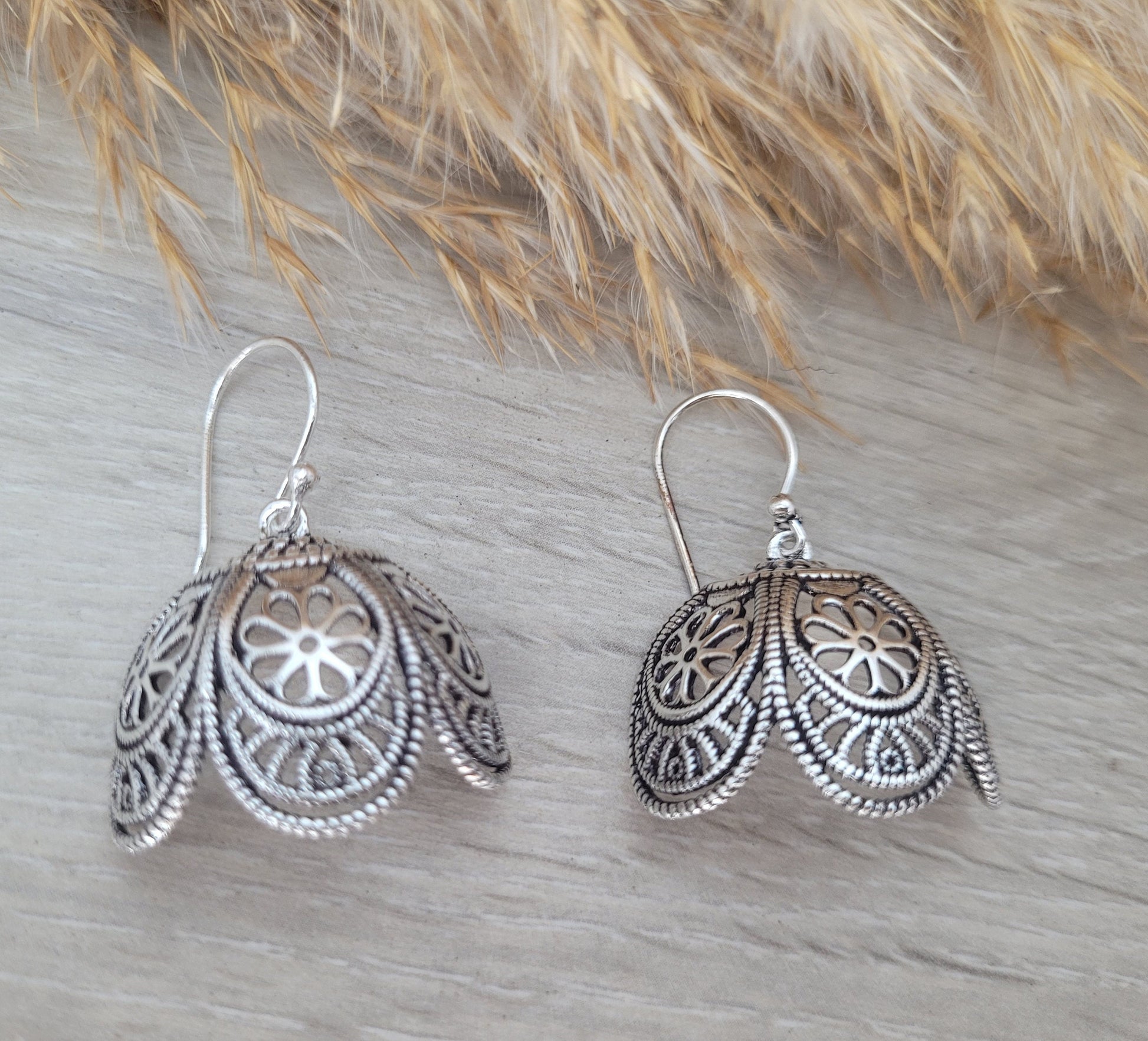 Silver bohemian style earrings/ Dangle earrings / Boho / Unique design / Pretty / Gift