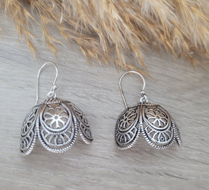 Silver bohemian style earrings/ Dangle earrings / Boho / Unique design / Pretty / Gift
