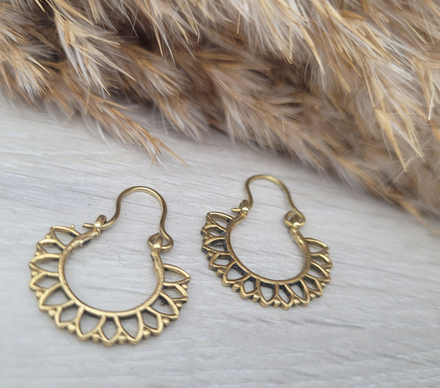 Brass bali hoops / Simple hoops / Detailed earrings / Hippie / Minimalist / Minimal / Brass / Free shipping