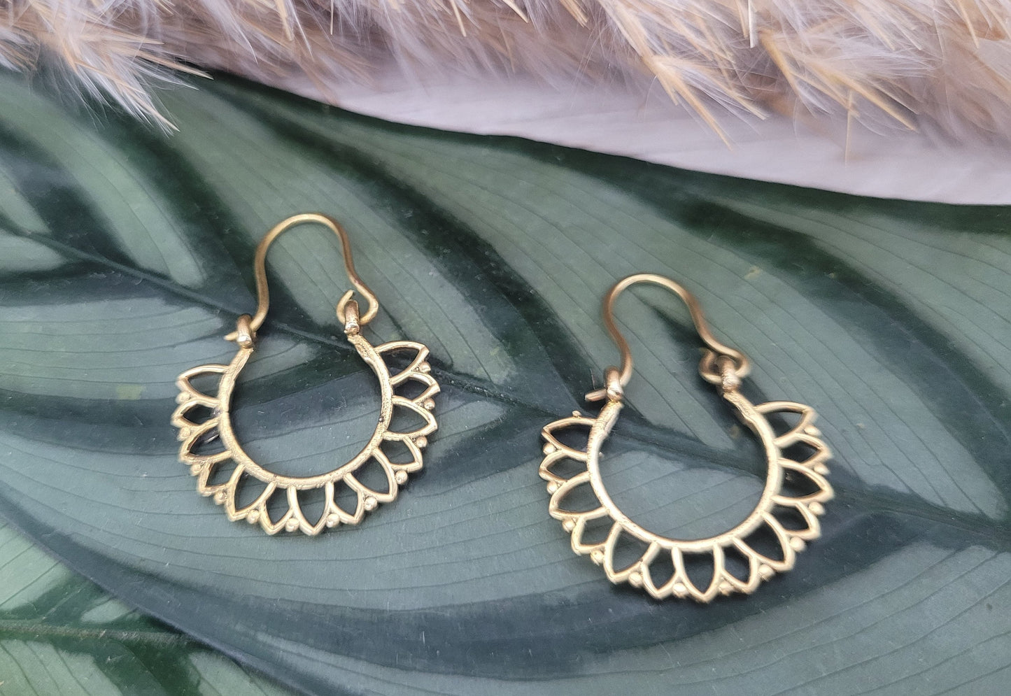 Brass bali hoops / Simple hoops / Detailed earrings / Hippie / Minimalist / Minimal / Brass / Free shipping