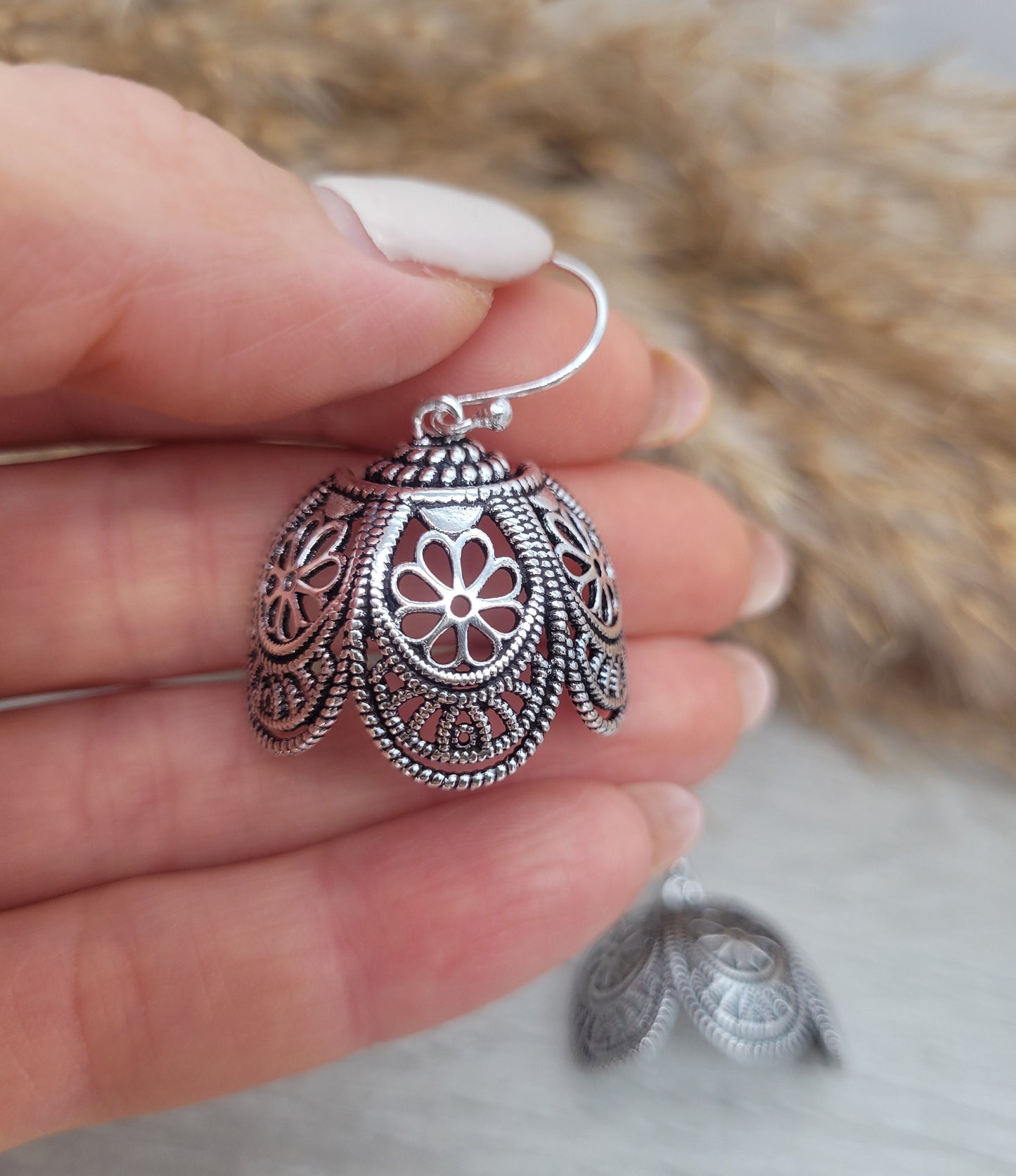 Silver bohemian style earrings/ Dangle earrings / Boho / Unique design / Pretty / Gift