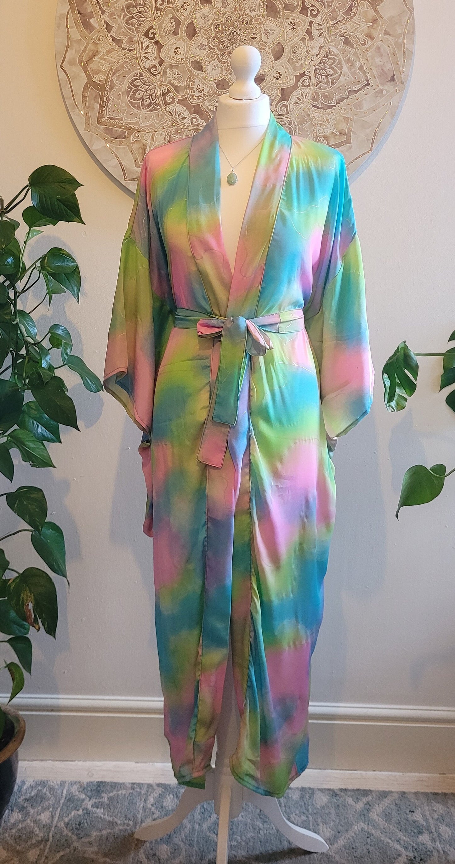 Handmade Bamboo Silk Kimono Robe: Bohemian Bridal Gift