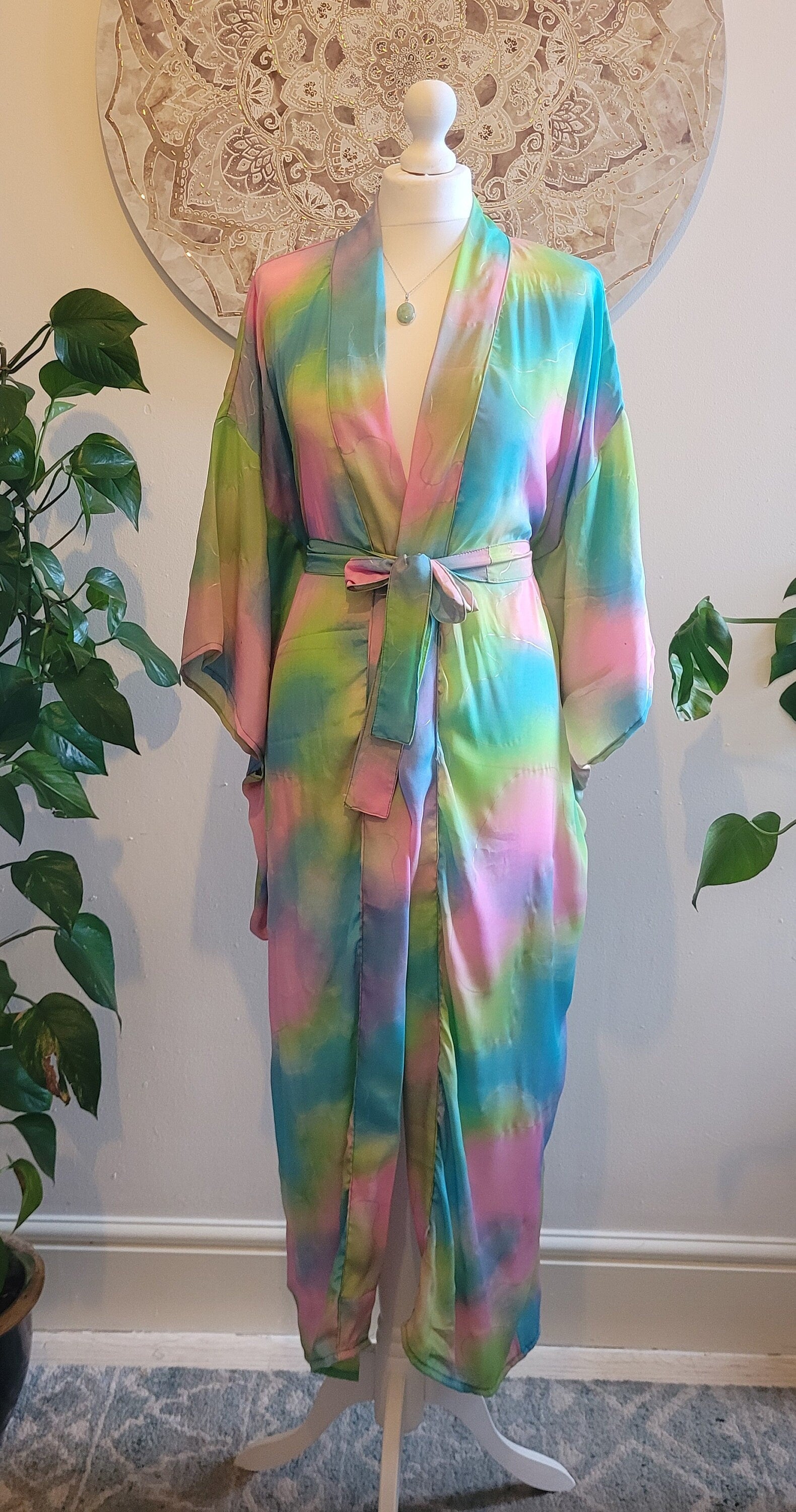 Handmade Bamboo Silk Kimono Robe: Bohemian Bridal Gift