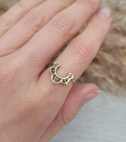 Gold mandala ring / Brass ring / Hippie / Minimal / Dainty jewellery / Gift / Mandalas / Gold ring